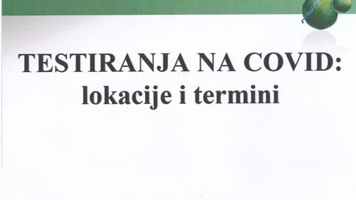 OBAVEZNE COVID POTVRDE: Lokacije i termini testiranja na Sars Cov-2