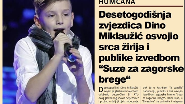 Desetogodišnja zvjezdica Dino Miklaužić osvojio srca žirija