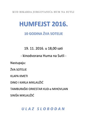 HUMFEJST 2016.  - 10 godina ŽVA Sotelie