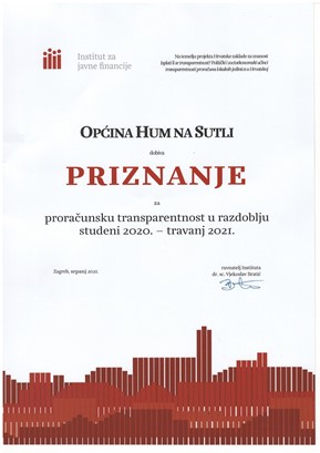 Proračunska transparentnost - priznanje 